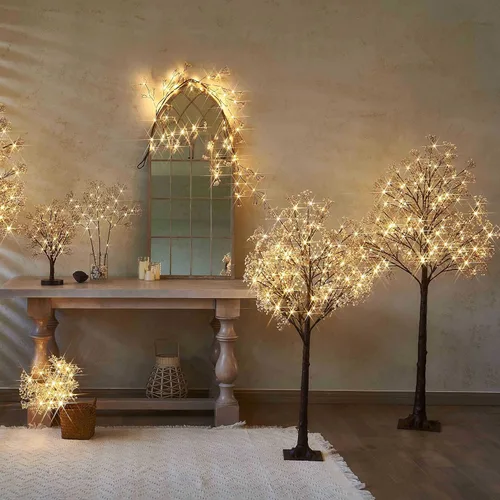 Miniatura 5 de Hairui Árbol de Flores Artificiales de Gypsophila con Luces 5 Pies 126 LED, Árbol de Ramas de Gypsophila Preiliminado para Decoración de Bodas