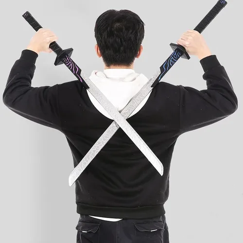 Miniatura 7 de Espada de anime japonés Samurai Pu de 32 pulgadas, espada de anime ninja Katana juguete para adolescentes, adultos, jugar, esgrima, diversión