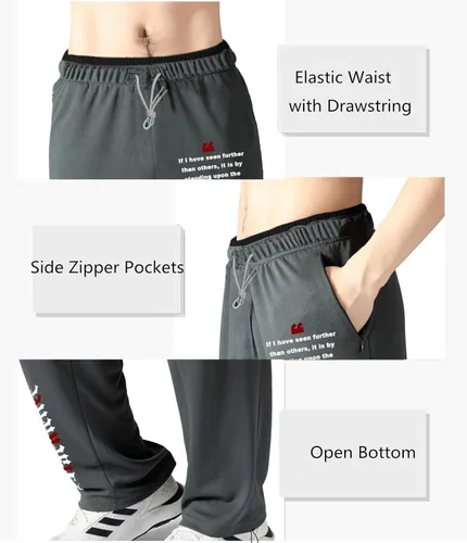 Miniatura 36 de Pantalones deportivos para hombre con bolsillos con cremallera, pantalones deportivos ligeros, pantalones de entrenamiento holgados atléticos