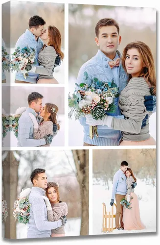 LZIMU Impresiones en lienzo de collage con tus fotos personalizadas múltiples imágenes para pared, collage personalizado de fotos, regalos para