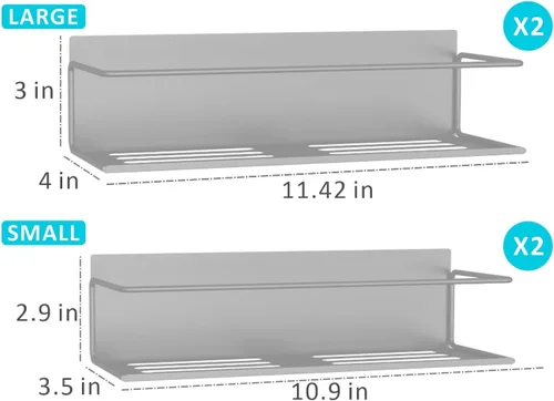 Miniatura 2 de Estante magnético para especias para refrigerador, estante magnético que ahorra espacio para nevera, paquete de 4 unidades, con soporte magnético