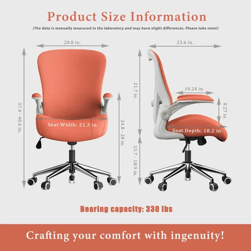 Miniatura 2 de Silla ergonómica de escritorio de oficina, cojín de asiento curvado grueso de tela suave con soporte lumbar ajustable, mezcla perfecta de comodidad