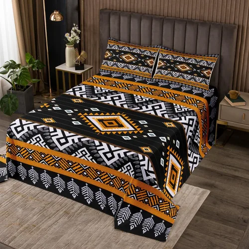 Miniatura 9 de Erosebridal Juego de edredón tribal bohemio azteca negro blanco étnico bohemio juego de colcha Queen Western Southwestern juego de ropa de cama