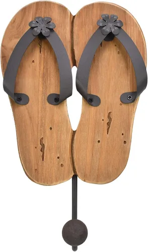 Aecipl Ganchos de pared de madera para colgar chanclas, letrero de decoración temática de playa, gancho náutico para toallas para baño, dormitorio,