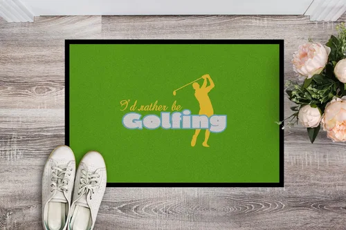 Miniatura 2 de Caroline's Treasures SB3092MAT - Felpudo con texto en inglés "I'd Rather be Golfing Man on Green" de 18 x 27 pulgadas, para interiores y exteriores