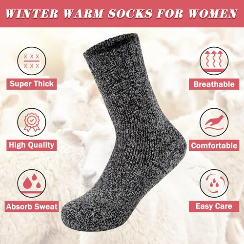 Miniatura 2 de iCamter Womens Wool Socks Soft Super Thick Warm Socks for Women Thermal Winter Socks for Gifts