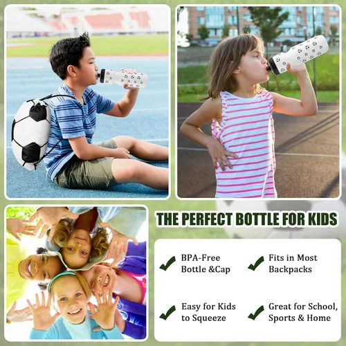 Miniatura 5 de Talltalk 20 piezas de recuerdos de fiesta de fútbol, 10 botellas de agua de fútbol para niños de 24 onzas con 10 bolsas de regalo deportivas