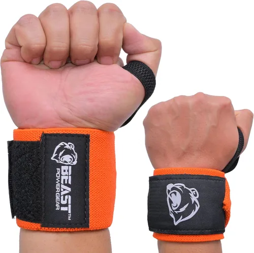 Miniatura 16 de Beast Power Gear Muñequeras para levantamiento de pesas de 18 pulgadas, soporte de muñeca de alta calidad para culturismo, resistente, lazo