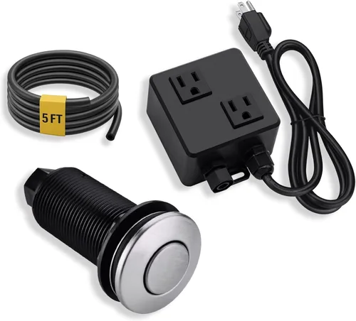 Miniatura 14 de BESTILL Kit de interruptor de aire de eliminación de basura en la parte superior del fregadero con doble salida, listado UL, bronce aceitado de 3.6
