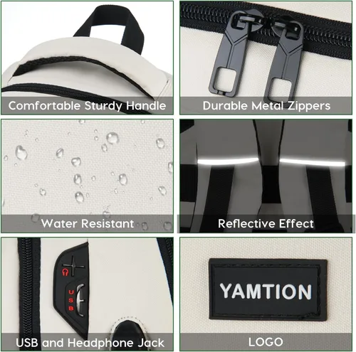 Miniatura 4 de YAMTION Mochila escolar de 17.3 pulgadas para adolescentes, niñas y niños, unisex, mochila con USB para estudiantes universitarios de secundaria