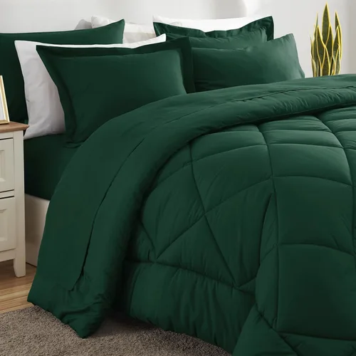 Miniatura 88 de CozyLux Juego de edredón tamaño King, color naranja quemado, toda la ropa de cama en una sola bolsa, 7 piezas: edredón, fundas de almohada