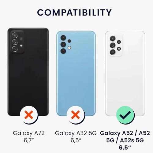 Miniatura 6 de kwmobile Funda cruzada compatible con Samsung Galaxy A52 / A52 5G / A52s 5G - Funda con ranuras para tarjetas de piel sintética, color verde pixie