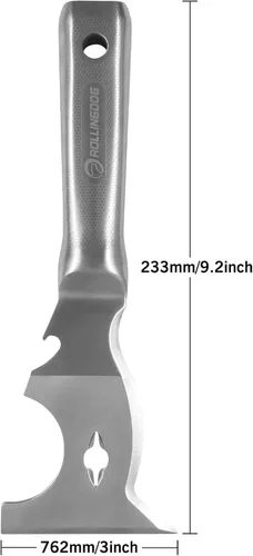 Miniatura 3 de ROLLINGDOG Herramienta de pintor 10 en 1 - Hoja de una pieza pulida en espejo de acero inoxidable y mango grabado con láser, cuchillo de masilla