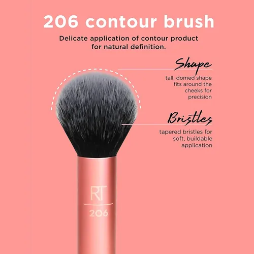 Miniatura 4 de Set de brochas de maquillaje sintéticas para una base impecable, cruelty-free, brocha para contornos, corrector, polvos y base, de Real Techniques