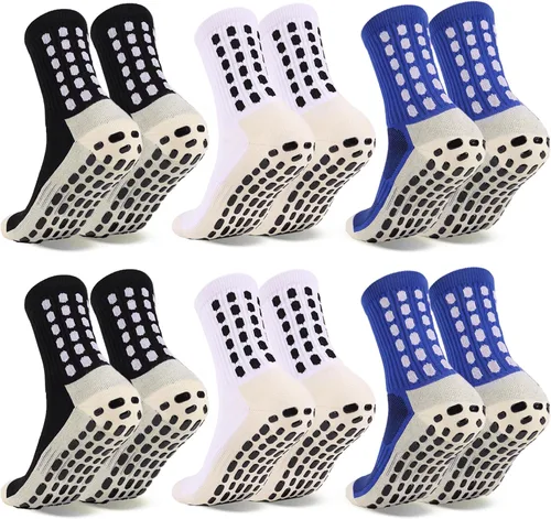 Miniatura 11 de 6 Pairs Grip Soccer Socks Colorful Non Slip Sports Football Basketball Hospital Yoga Socks for Men Women