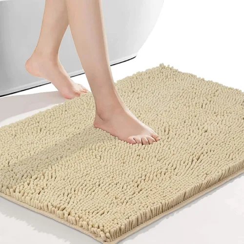 Miniatura 8 de Alfombras de baño de felpilla extrasuaves y absorbentes, antideslizantes, de secado rápido, lavables a máquina, para suelo de baño, bañera y ducha