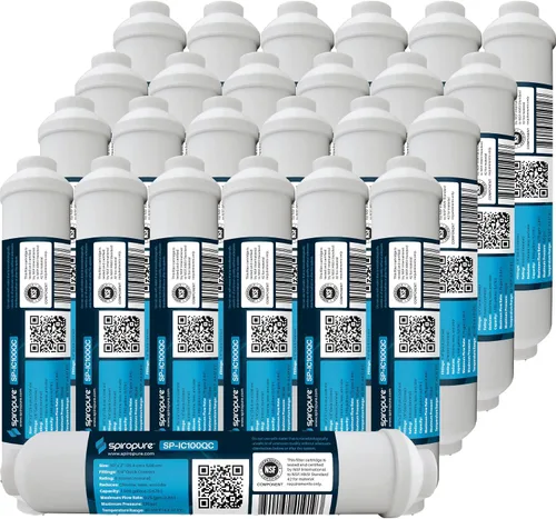 Miniatura 9 de SpiroPure Filtro en línea NSF Coconut Shell Filtro de agua de carbono granular con conexión rápida de 1/4", 2" x 10" (paquete de 1)