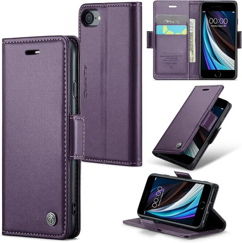 Miniatura 8 de Funda tipo cartera compatible con iPhone 6/7/8/SE 2020/SE3 [bloqueo RFID], funda de piel sintética con soporte para tarjetas para iPhone 6/7/8/SE