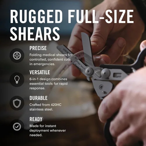 Miniatura 4 de LEATHERMAN, Raptor Rescue - Tijeras 6 en 1 para emergencia/trauma de alta resistencia con rompedor de vidrio de carburo y cortador de correa