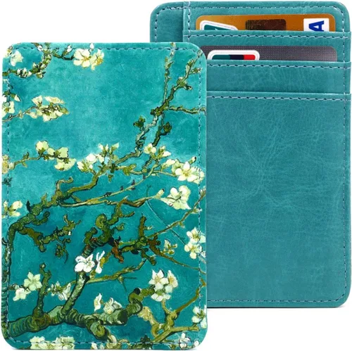 kandouren Billeteras de cuero RFID minimalistas delgadas, billetera con bolsillo frontal, tarjetero para tarjetas de crédito para hombres y mujeres,