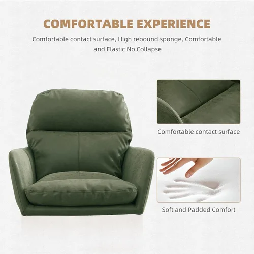 Miniatura 4 de YISHENG Silla de escritorio de piel sintética para oficina en casa, silla giratoria ajustable para computadora con ruedas y brazos, cómoda silla