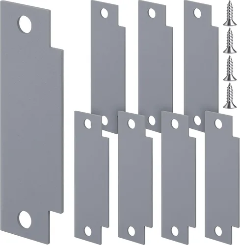 Zonon Llenador de placa de huelga de puerta con tornillos, placa de llenado de acero al carbono, placa T en blanco, 4-7/8 x 1-1/4 pulgadas, metal de