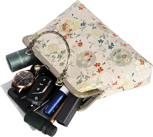 Miniatura 143 de Bolso floral con asa superior, bolso de noche Kiss Lock para mujer, bolso vintage