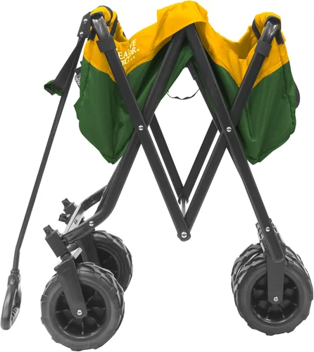 Miniatura 3 de Creative Outdoor - Carrito plegable todo terreno para exteriores, playa, parque, jardín, portón trasero, verde y amarillo