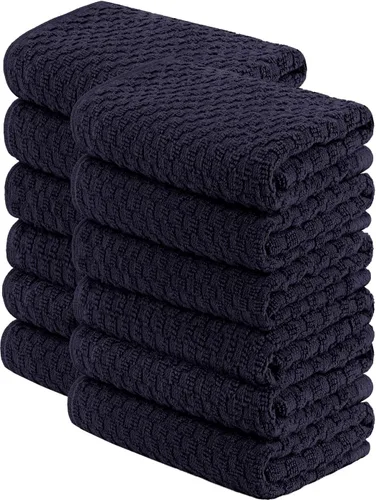 Miniatura 10 de Wealuxe Paquete de 12 toallas de cocina superabsorbentes, 100 % algodón, 450 GSM, gruesas, lavables a máquina, para secar la cocina, limpieza, Blanco