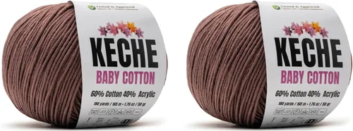 Miniatura 93 de Keche Hilo de algodón, 60% algodón, 40% hilo acrílico, hilo de algodón suave para crochet y tejer, hilo amigurumi, 1 madeja/bola, 1.76 onzas (50g)
