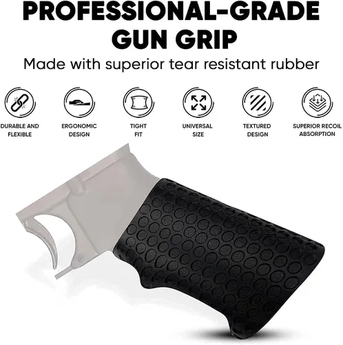 Miniatura 6 de Stekos - Agarre de goma para pistola, agarre táctico de grado profesional, agarre vertical de goma duradero y flexible, ajuste universal y fácil
