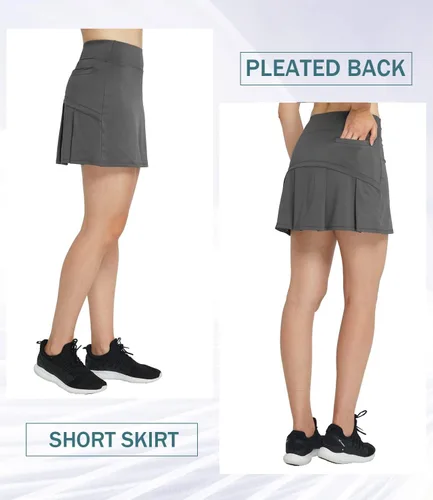 Miniatura 3 de HonourSex Faldas de golf para mujer con bolsillos, faldas de tenis con pantalones cortos, pantalones cortos, ropa deportiva, senderismo