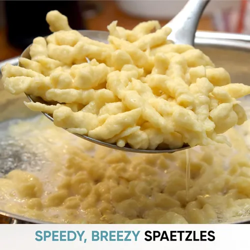 Miniatura 6 de Zoie + Chloe, tapa de acero inoxidable para preparar Spaetzle, con espátula, Round