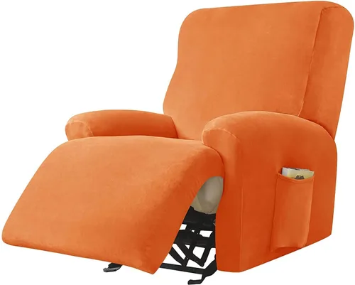 Miniatura 13 de Fundas de terciopelo para sillas reclinables, fundas suaves para sillas reclinables, fundas lavables para sofá reclinable con bolsillo lateral