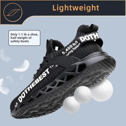 Miniatura 3 de Furuian - Tenis con punta de acero para hombres y mujeres, zapatos de seguridad ligeros, cómodos, a prueba de pinchazos, zapatos de trabajo