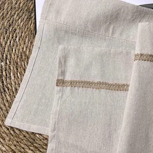 Miniatura 6 de Cenefa de lino de algodón para ventanas con ribete de encaje de arpillera rústica de 12 pulgadas, cenefa de cocina con bolsillo para barra, cortina