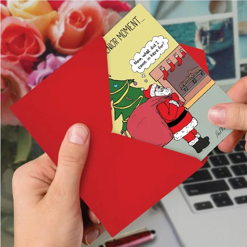 Miniatura 6 de NobleWorks 12 Divertidas Tarjetas de Felicitación de Navidad en Caja a Granel con Sobres de 5 x 7 Pulgadas (1 Diseño, 12 de Cada Una) Santa's Senior