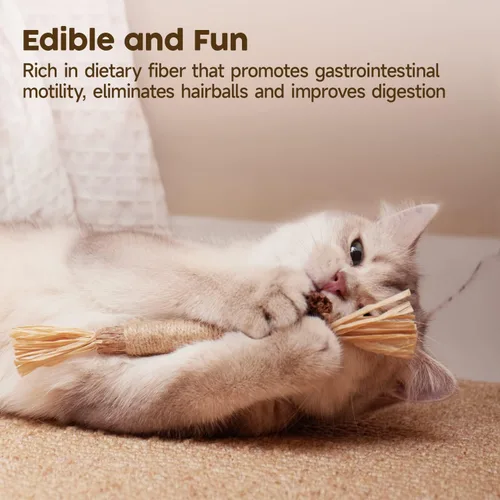 Miniatura 3 de Potaroma Paquete de 3 palos de plata naturales para gatos, palos de mezcla de plata de menta y enredadera, juguetes masticables para limpieza