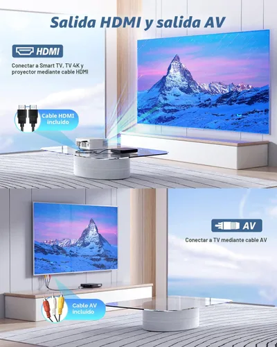 Miniatura 2 de Mini reproductor de DVD HDMI, DESOBRY 1080P HD pequeño y compacto para Smart TV con todas las regiones libres, reproductor de DVD y CD con salida