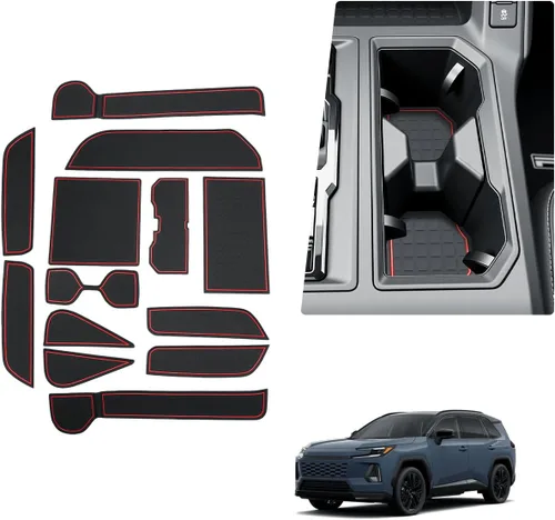 Miniatura 8 de BIBIBO 13Pcs for 2026 RAV4 Car Gate Slot Mats for 2026 Toyota RAV4 Interior Trim Door Slot Pads,2026 RAV 4 Console Liner Mats,Non-Slip Cup Holder
