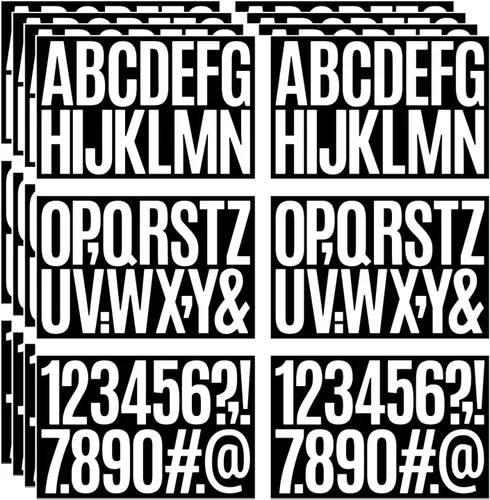 Miniatura 11 de 10 hojas de 500 calcomanías de letras de vinilo, calcomanías autoadhesivas de números del alfabeto, de 2 pulgadas, impermeables, para buzones