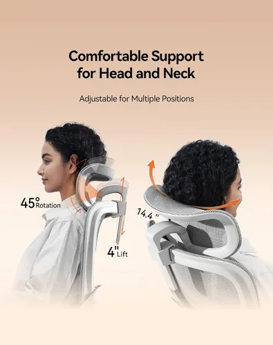 Miniatura 10 de SIHOO Silla de oficina B100, silla de oficina ergonómica sin reposapiés, silla de computadora con reposacabezas ancho y soporte lumbar adaptativo