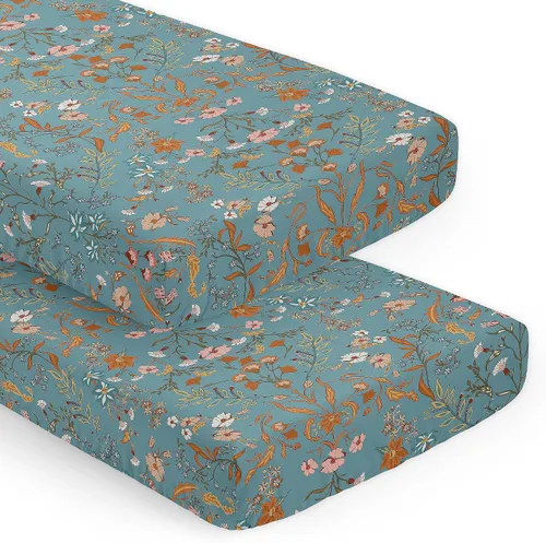Miniatura 11 de Sweet Jojo Designs Orange Girl - Sábana bajera ajustable para cuna para bebé, recién nacido, habitación de bebé, colchón estándar óxido quemado