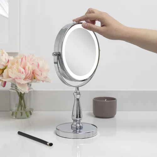 Miniatura 2 de Zadro Espejo de maquillaje con luz LED con aumento y cabeza giratoria, funciona con pilas AAA, los mejores espejos de tocador de encimera