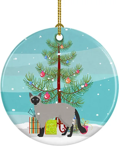 Miniatura 15 de Caroline's Treasures Adorno de cerámica con texto en inglés "Merry Christmas" para colgar en el árbol de Navidad, decoración para el hogar, Navidad