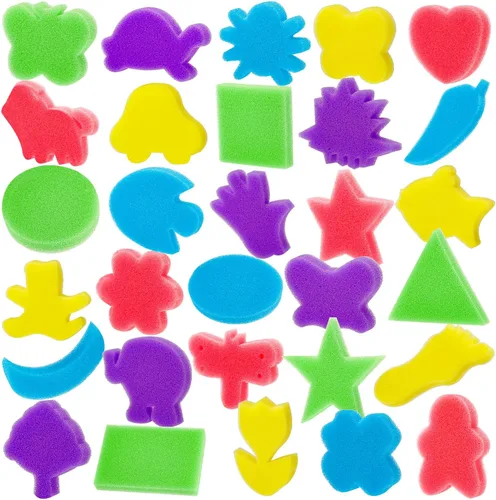 Miniatura 9 de 24 esponjas de pintura para niños, pinceles de esponja redondos de varios tamaños para pintar, pinceles de espuma para pintar, herramientas