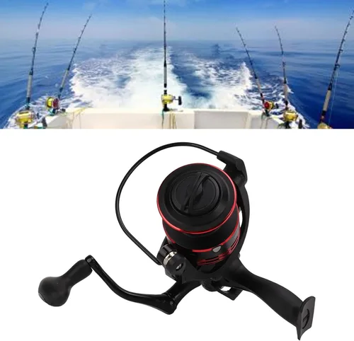 Miniatura 7 de Alomejor Carrete de pesca, perilla de arrastre doble, taza de alambre de metal, para depósito de carpa y pesca en el lago