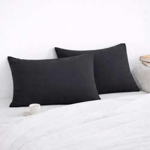 Miniatura 7 de COTTON STICH™ Juego de 2 fundas de almohada para niños pequeños de 14 x 20 pulgadas, 100% algodón de 600 hilos, fundas de almohada suaves y Gris
