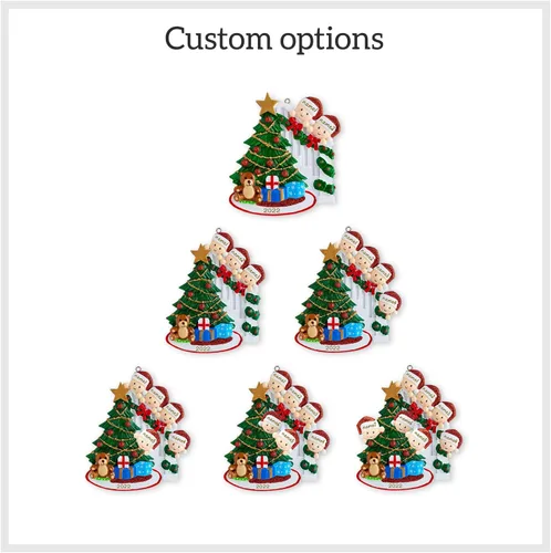 Miniatura 2 de Adorno familiar para árbol de Navidad 2024, adorno colgante para árbol de Navidad de 2024, adorno de familia de 2 nombres, adorno personalizado