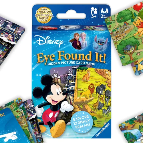Ravensburger Eye Found It! Juego de cartas del mundo de Disney - Divertido y educativo Spot It para niños pequeños, preescolares, niños y niñas de 3